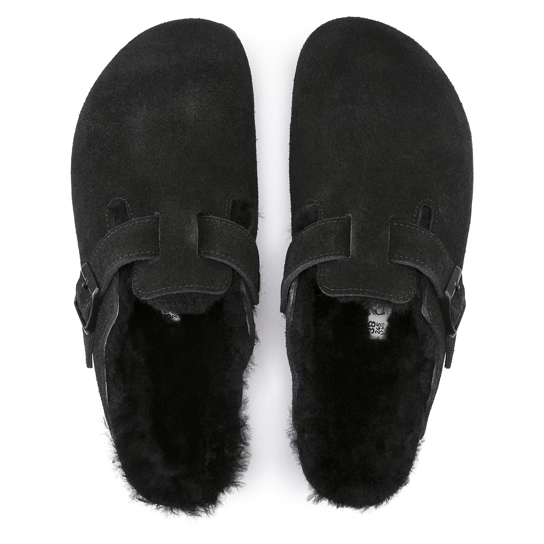 Boston Shearling Suede Leather Narrow - Black