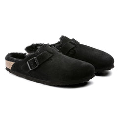 Boston Shearling Suede Leather Narrow - Black