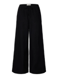 Luisa Mw Wide Linen Blend Pant - Black