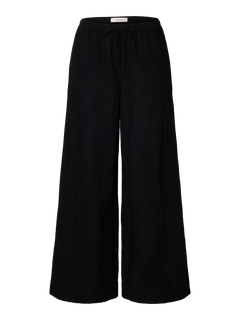Luisa Mw Wide Linen Blend Pant - Black