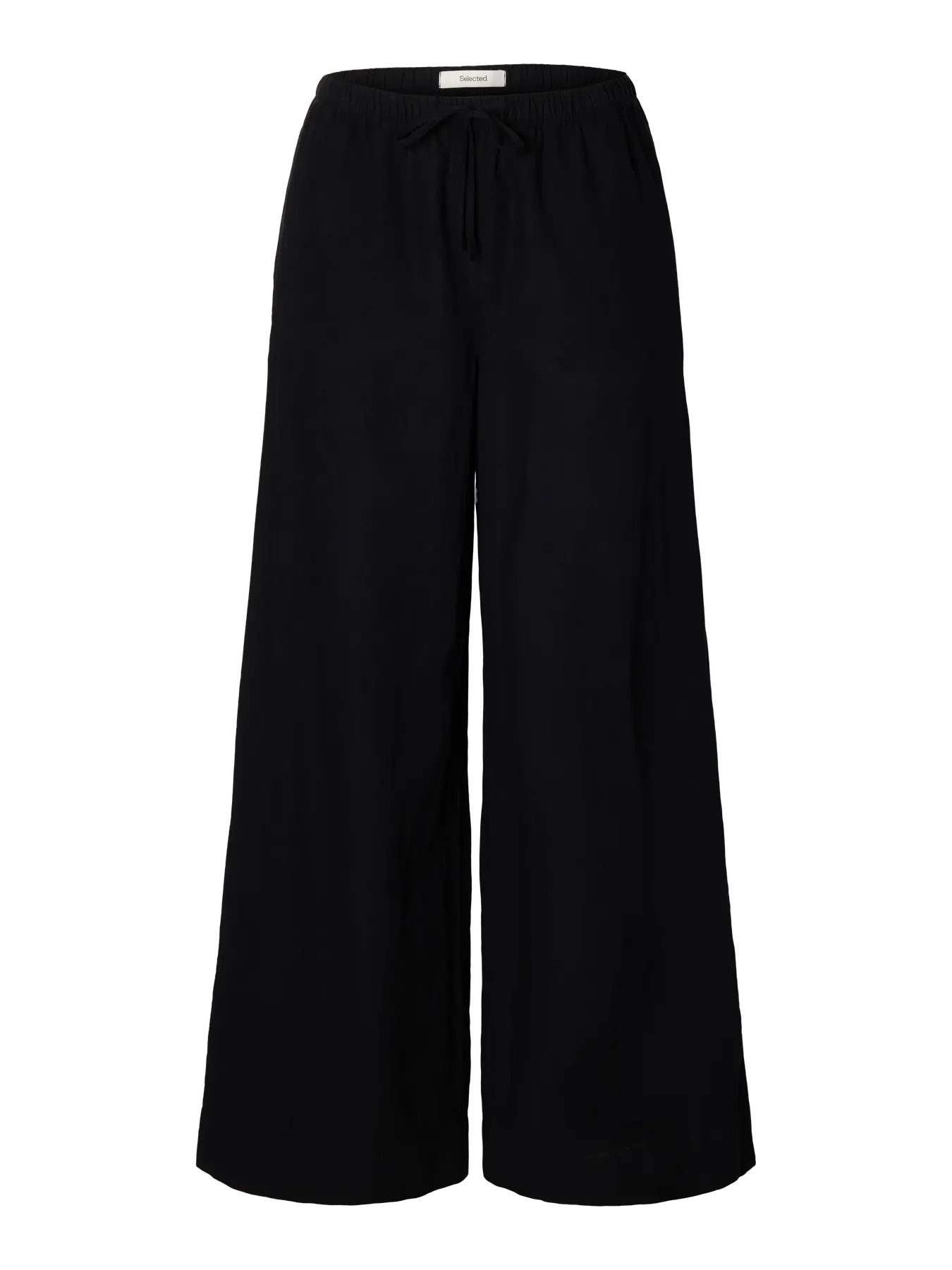 Luisa Mw Wide Linen Blend Pant - Black