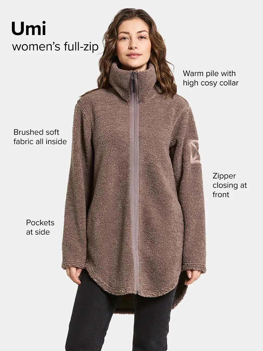 Umi Full-Zip Fleece 3 - Bark