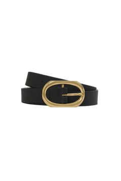 Small Signature Link Belt - Black With Gold