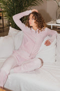 Del Ray Classic Velour Pant Pocket - Cherry Blossom