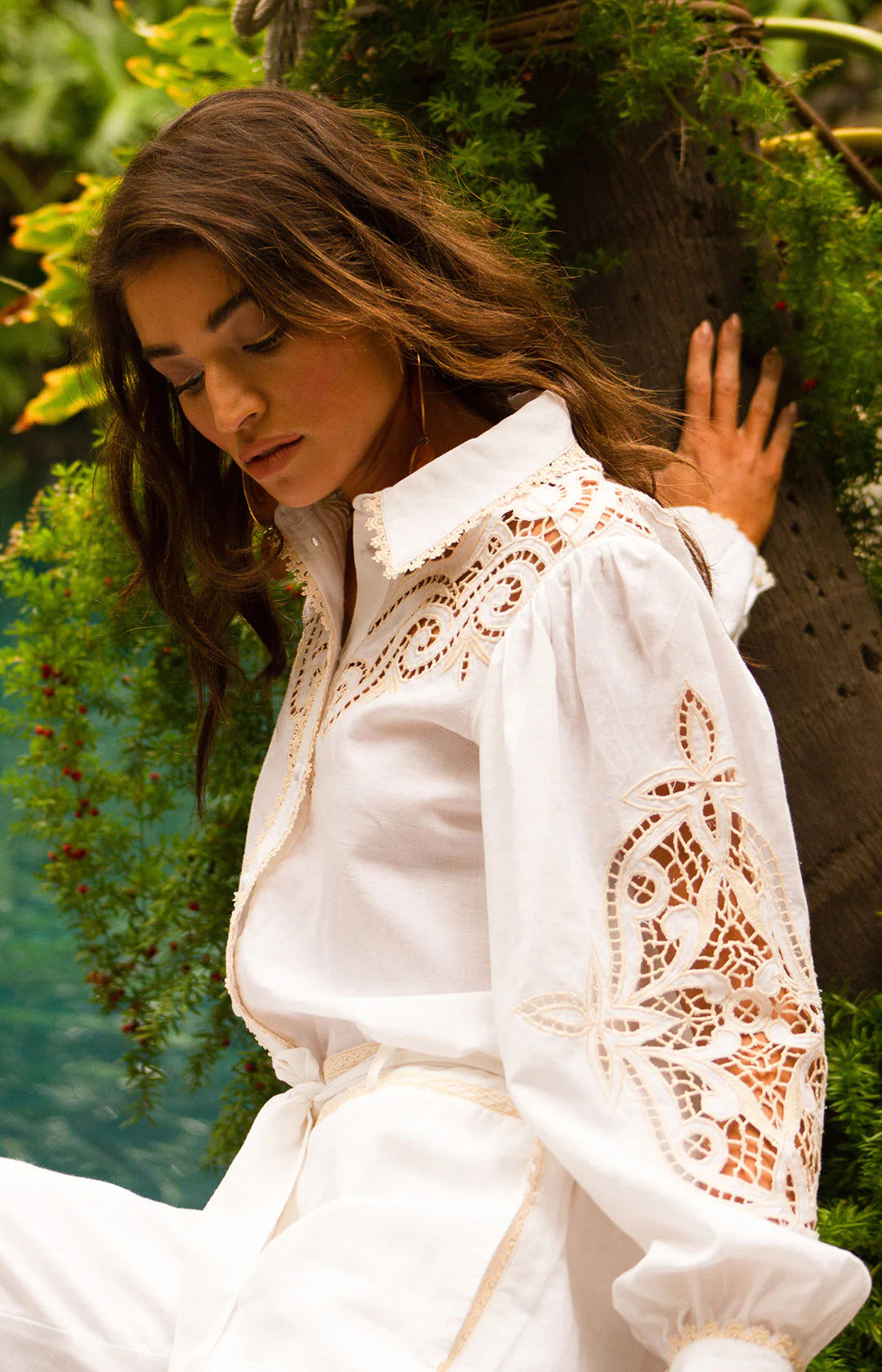Brynlee Shirt W Embrodery - Ivory