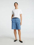 Evelyn Hw Bermuda Denim Shorts - Medium Blue Denim