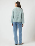 Yasbrida Ls Wool Blend Knit Pullover - Silver Blue Silver Metallic