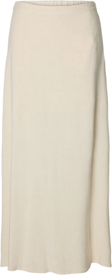 Viva Hw Ankle Linen Blend Skirt - Sandshell