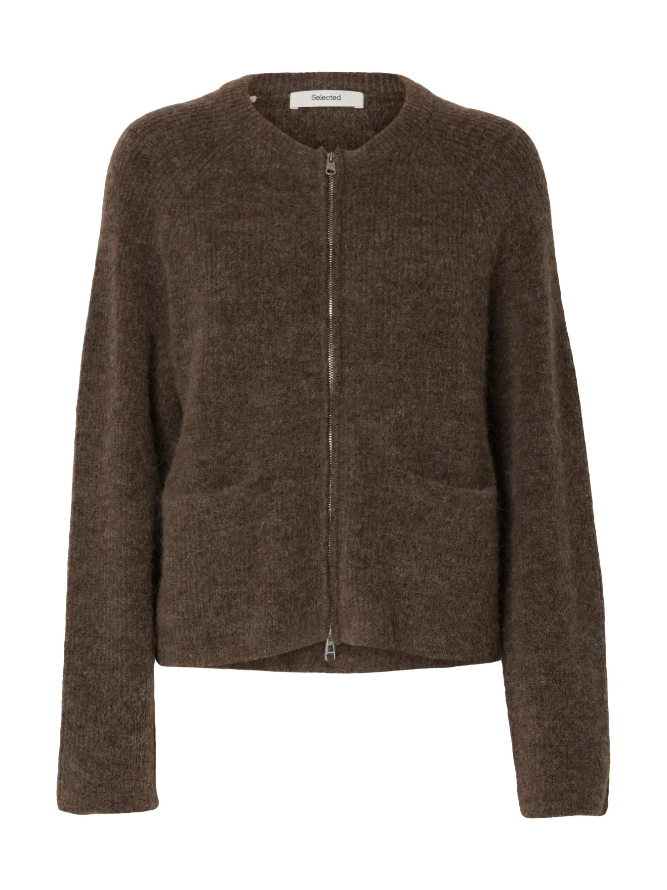 Sia Ras Ls Knit Short Cardigan - Chocolate Chip