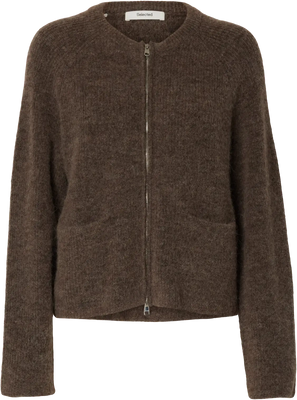 Sia Ras Ls Knit Short Cardigan - Chocolate Chip
