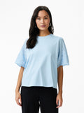 Yaslex Ss Top W. Emb Sleeves S. - Clear Sky
