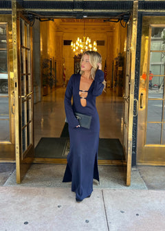 Josefine Long Dress - Baritone Blue