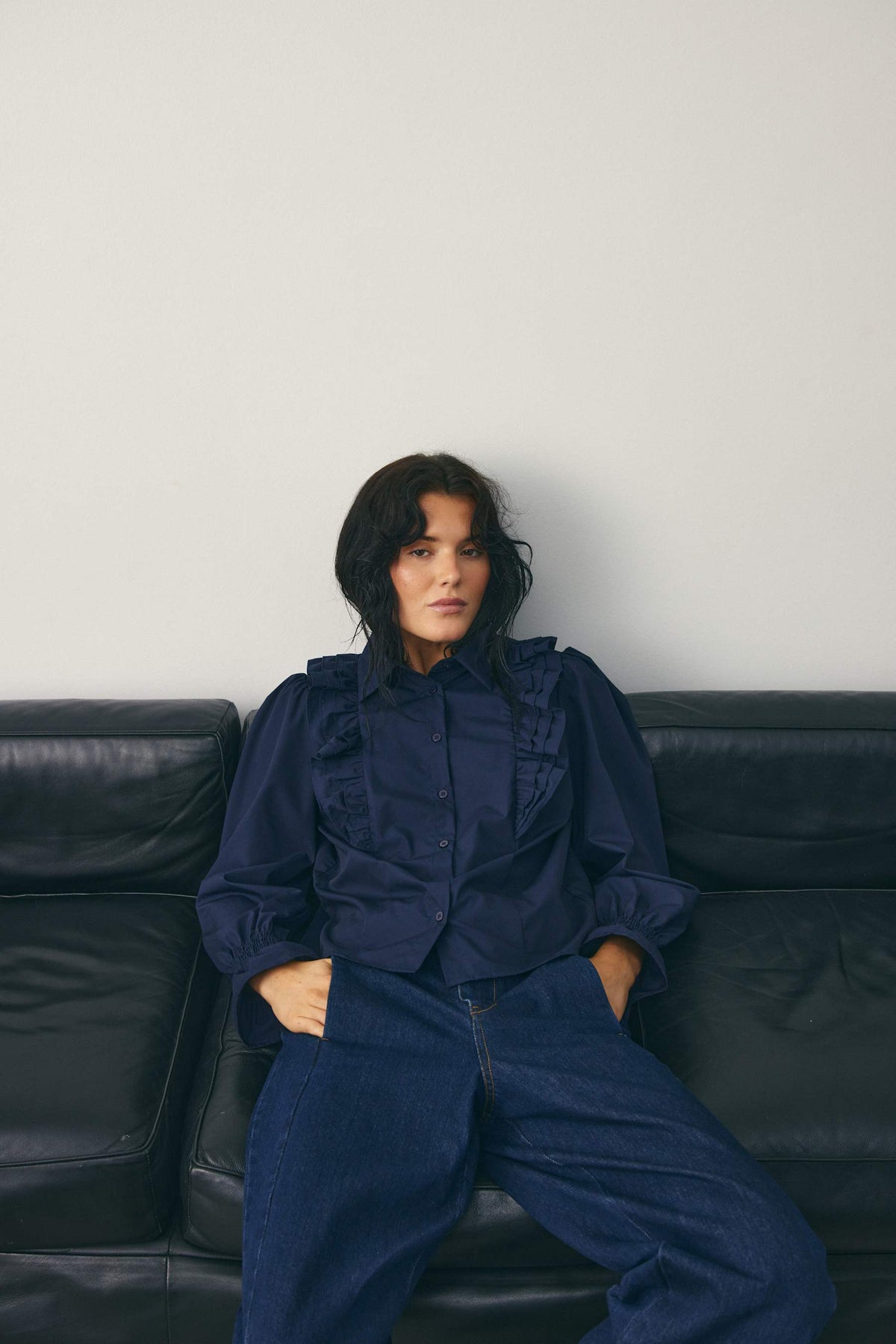 Lucina Blouse - Navy Blue