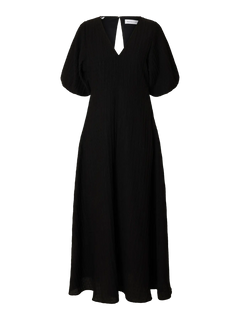 Maddie Ss Midi Dress B - Black