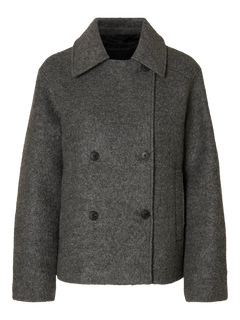 Alma Boucle Wool Blend Jacket - Medium Grey Melange