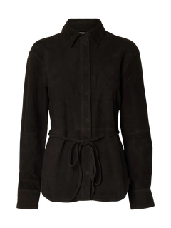 Fia Ls Suede Shirt - Espresso