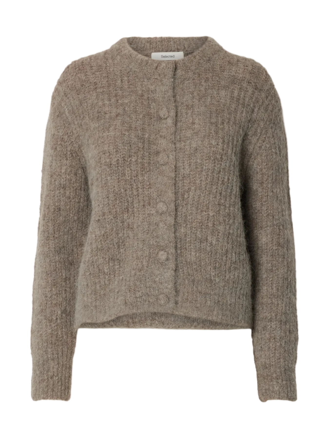 Gabriella Ls Button Cardigan Ex - Steel Gray Melange