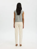 Lulu Sl Button O-Neck Vest - Light Grey Melange