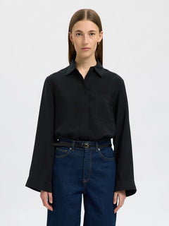 Amara Ls Relaxed Shirt - Black