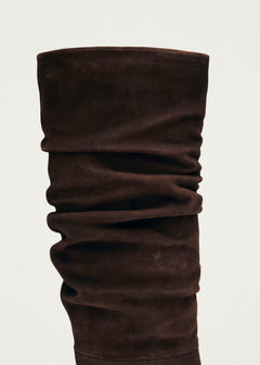 Kalila Suede Leather Boots - Brown
