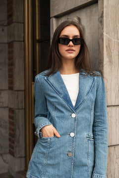 Fitted Denim Blazer - Bering Sea