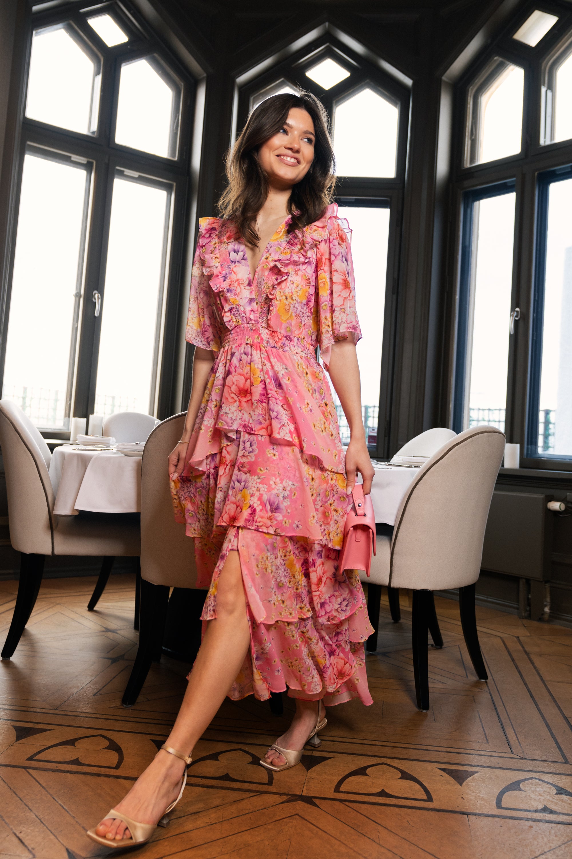 Freya Dress W Tiered Dress - Pink
