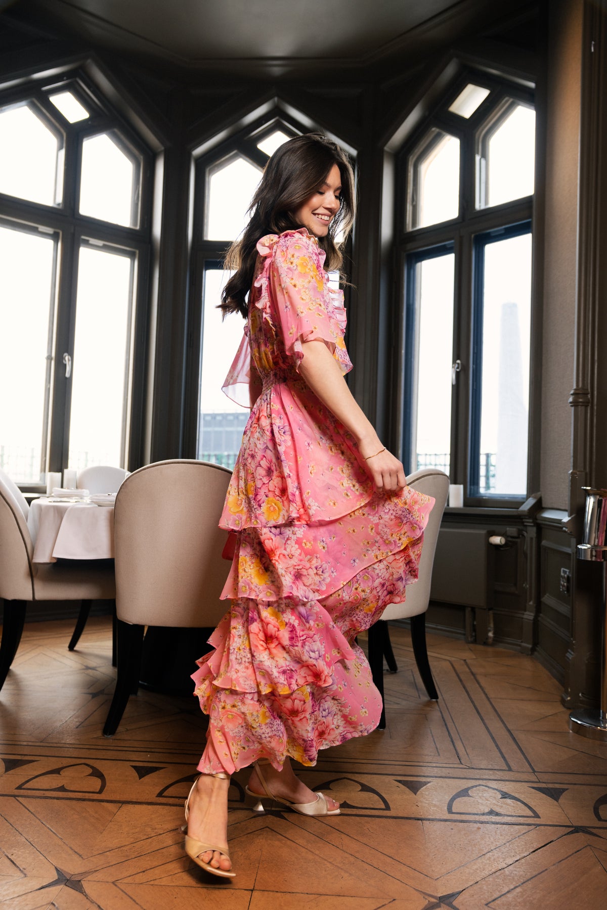 Freya Dress W Tiered Dress - Pink