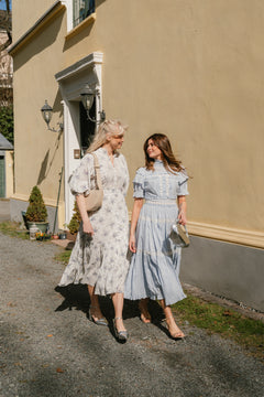 Cotton Slub Midi Dress - Flower Buds