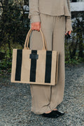 Market Bag Small - Black Stripe