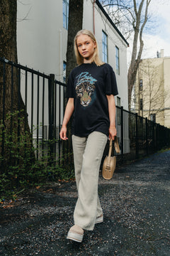 Walker Tee Leopard - Vintage Black