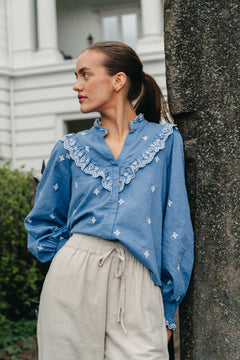 Degas Blouse - Dusty Blue