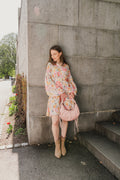 Linen Mini Dress - Vintage Corals