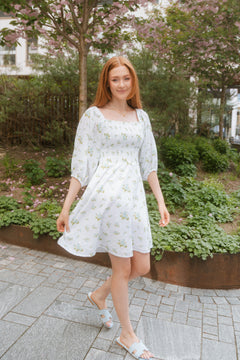 Michelle Dress - Mint Rose Print