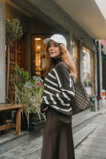 TenleyIW Turtleneck Pullover - Brown/White