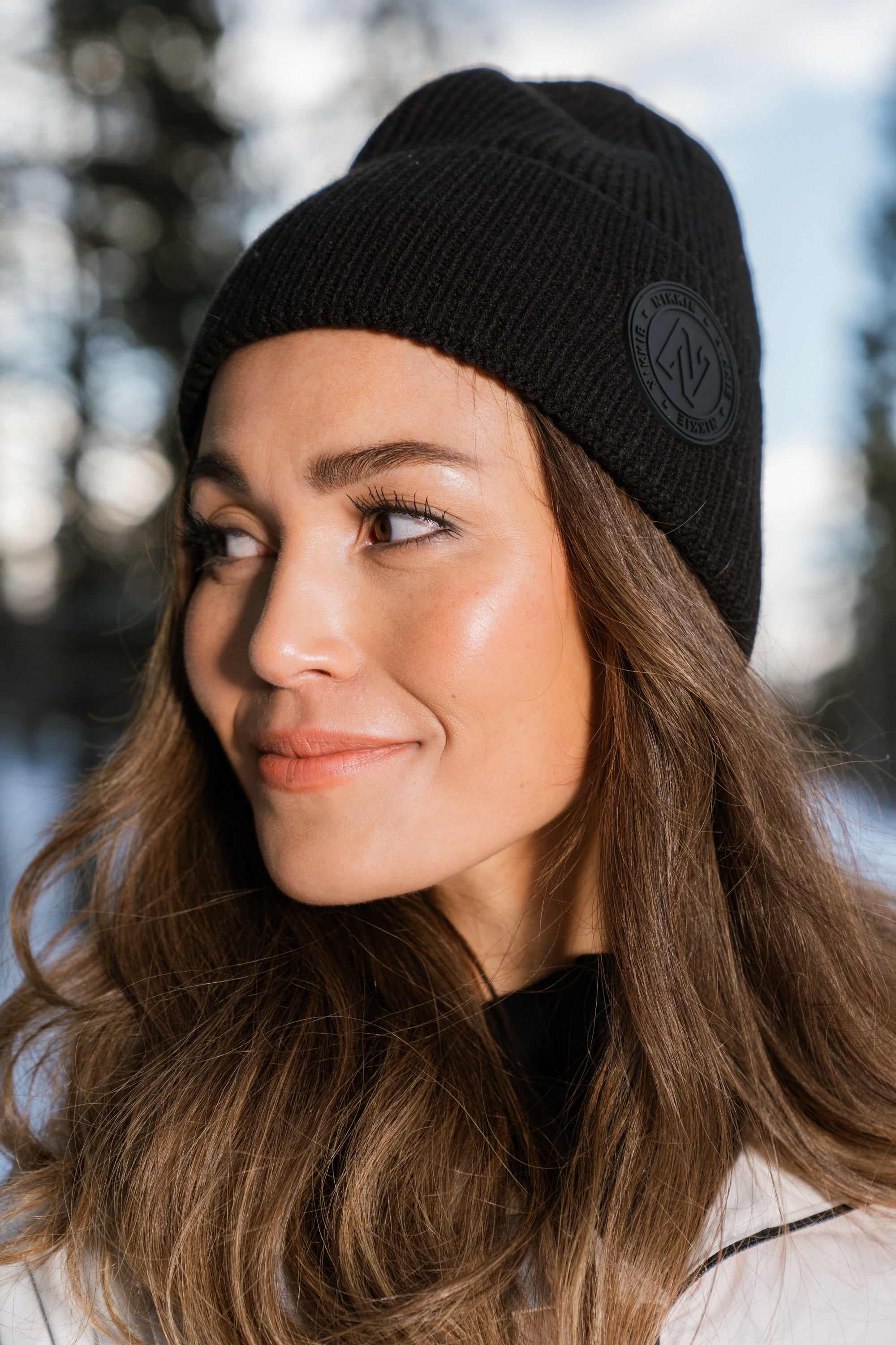 Round Patch Beanie - Black