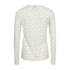 Riju O-Neck Tee - Cream/Blue Flower