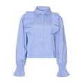 Lucina Blouse - Blue White Stripe
