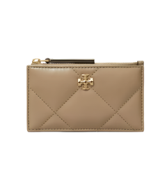 Kira Diamond Quilt Zip Card Case - Taupe Oak