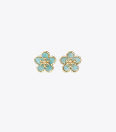 Kira Flower Stud - Tory Gold / Blue