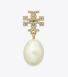 Kira Pave Pearl Drop Earring - Tory Gold / Pearl