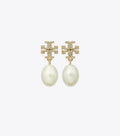 Kira Pave Pearl Drop Earring - Tory Gold / Pearl