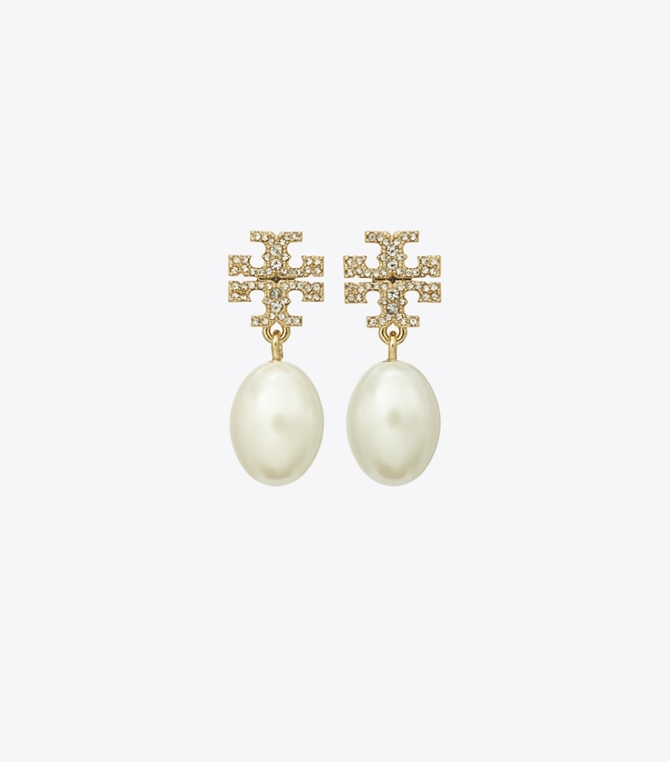 Kira Pave Pearl Drop Earring - Tory Gold / Pearl