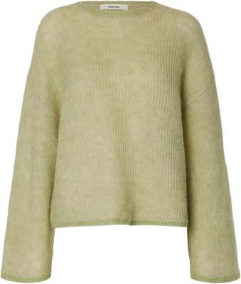 Lulu Loose Ls Knit O-Neck - Lint Birch