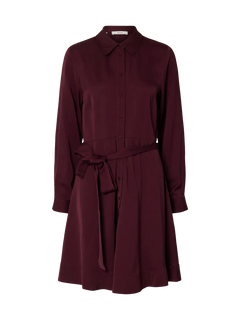 Paola Regular Ls Short Shirt Dress B - Fig