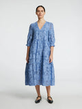 Sadie 3/4 Midi Dress B - Vista Blue