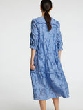 Sadie 3/4 Midi Dress B - Vista Blue