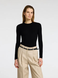 Ingrid Ls Knit O-Neck - Black