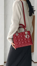 Dior Lady Dior Bag Medium - Red