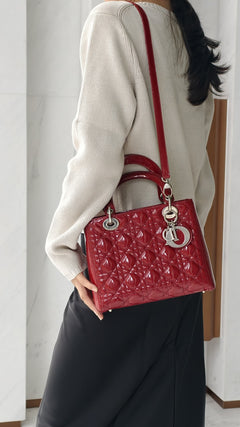 Dior Lady Dior Bag Medium - Red