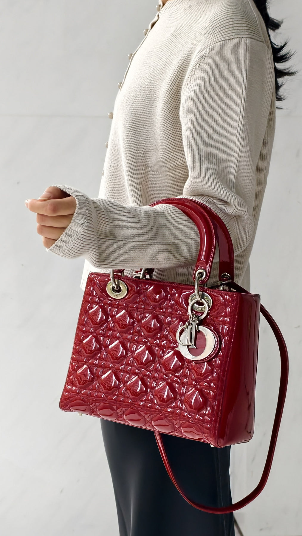 Dior Lady Dior Bag Medium - Red